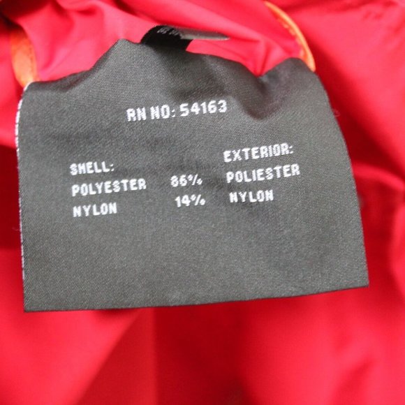 Cole Haan Back Bow Packable Hooded Raincoat Zip Red Rain Jacket Size XL H13198 - Picture 11 of 11